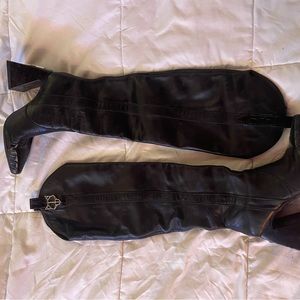 Style Saffy Naked Wolfe knee high cowgirl boots